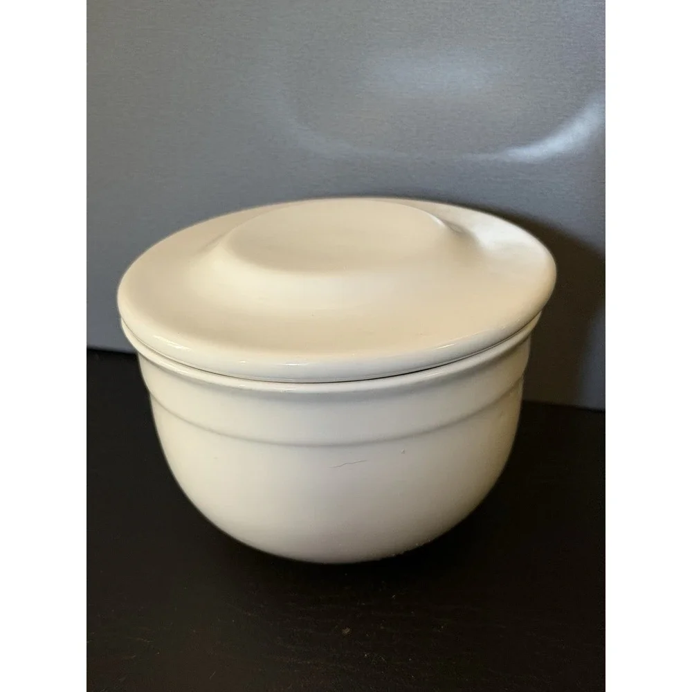 Emile Henry Ceramic White Butter Pot Butter Bell Crock Made In France